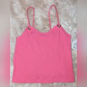 NWT , Pink, Chain, Tank Top- ladies Junior Size Large